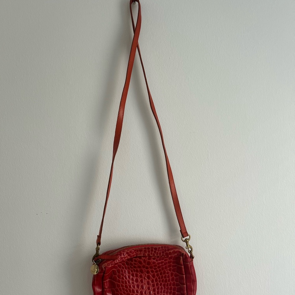 Clare V Red Leather Shoulder Bag